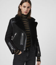 Charger l&#39;image dans la galerie, Veste de motard en peau de mouton Willow
